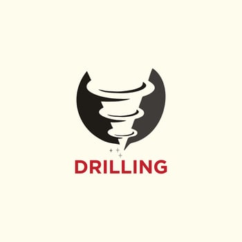 Drill logo sign template vector