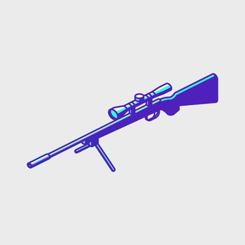 Sniper rifle isometric icon illustration vector