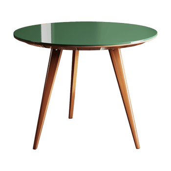 Green scandinavian dining table isolated on transparent background png