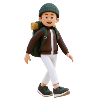 3D Traveller Character Walking Pose png