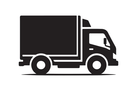 Minimalist Illustration of Delivery Truck Silhouette vector