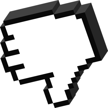 Unlike hand Dislike symbol 3D pixel icon. Unique style Emoji icons png