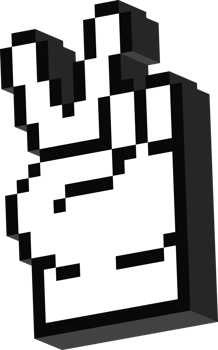 Victory Hand Emoji 3D pixel icon. Unique style Emoji icons png