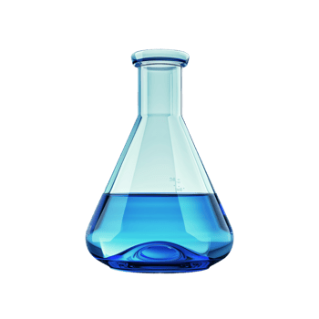 Blue Liquid in Erlenmeyer Flask png