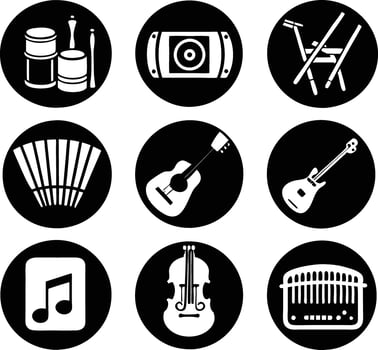 set of music icon illustration. classic, digital, modern, entertainment, stereo, flat, treble, tune, dj vector