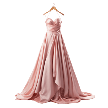 Elegant Pink Satin Dress on a Hanger png