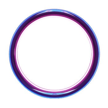 Glowing neon circle light on transparent background png