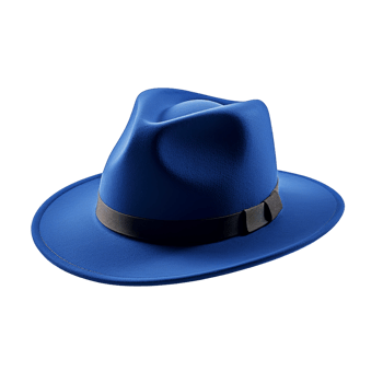 Blue Fedora Hat on transparent Background png
