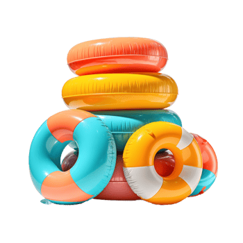 Stack of Colorful Inflatable Rings png