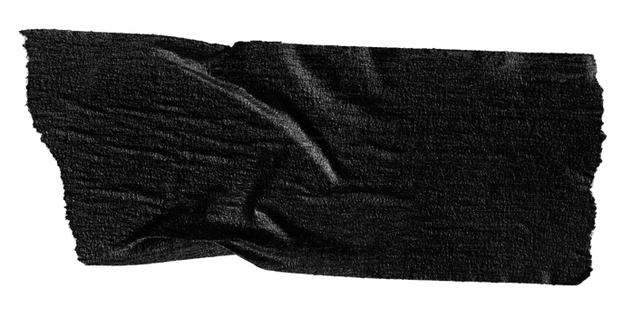 Black masking tape sticker cut out. Mockup template png