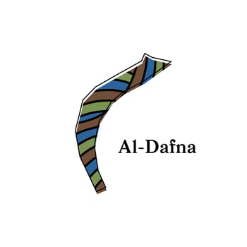 Al Dafna City map. map of the Qatar Country. Borders of for your infographic. illustration design template vector