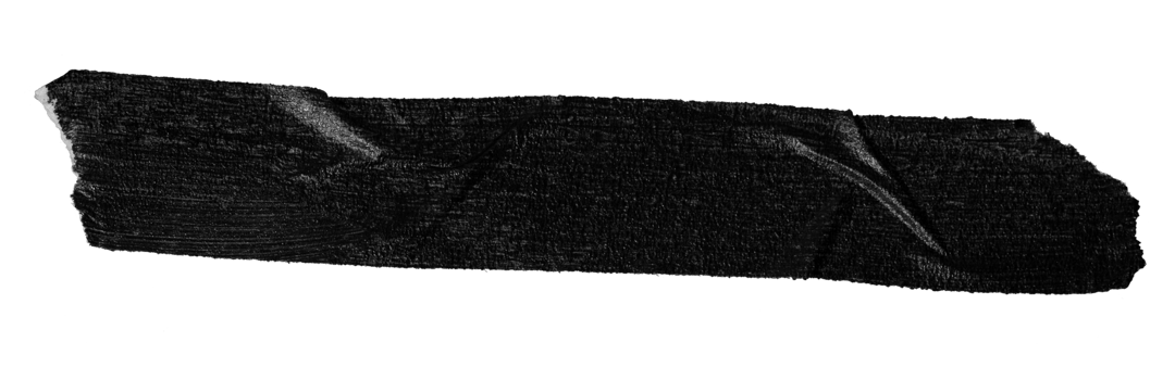 Black masking tape sticker cut out. Mockup template png