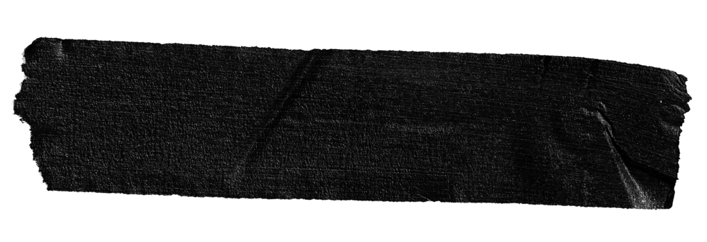 Black masking tape sticker cut out. Mockup template png