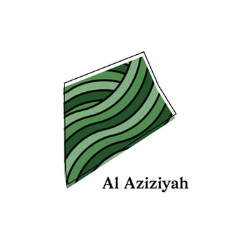 Map City of Al Aziziyah design illustration, symbol, sign, outline, World Map International template on white background vector