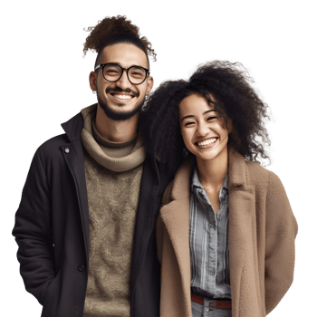a young couple posing for a photo png