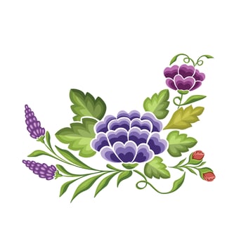 Drawing decorative decoration embroidery plants, illustration vector