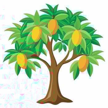 Mango tree on white background vector
