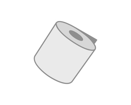 Toilet paper roll or tube icon design, template for wc. Bathroom hygiene icons, kitchen cleaning towel. Blank soft scroll product. vector