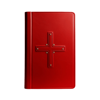 Red Leather-Bound Book with Cross png