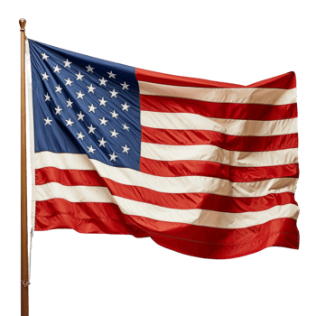 American Flag Waving in the Wind png