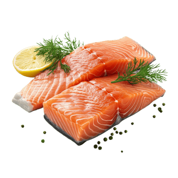 Fresh Salmon Fillet with Lemon and Dill png
