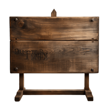 Rustic Wooden Sign with Carved Text png