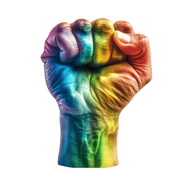 Rainbow Fist - A Symbol of Unity and Pride png