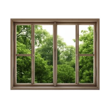 A Window View into a Lush Green Forest png
