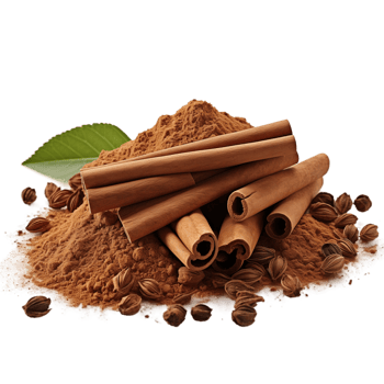 Cinnamon Sticks and Powder with Star Anise png