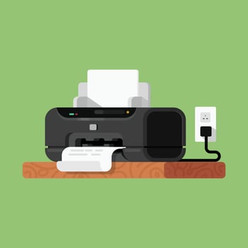 Home printer icon. Flat illustration of home printer icon for web design vector