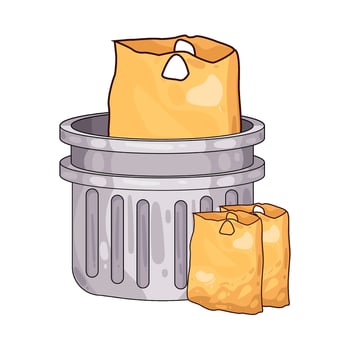 Illustration of trash bin vector