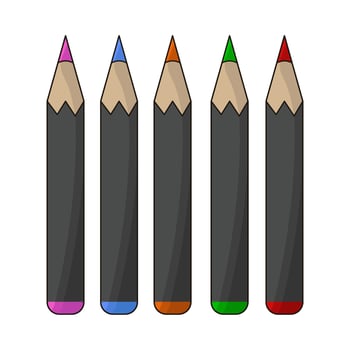 illustration of colored pencils vector