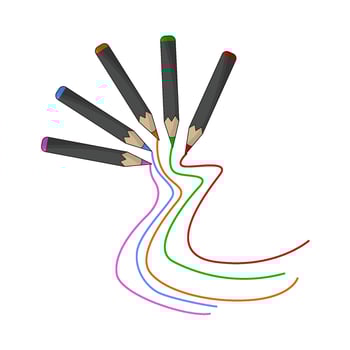 illustration of colored pencils vector