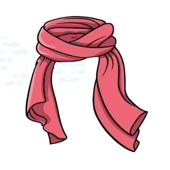 Cartoon Pink Scarf With Knotted Design Illustration vector