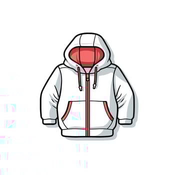 Black And White Hoodie Cartoon Illustration With Pockets vector