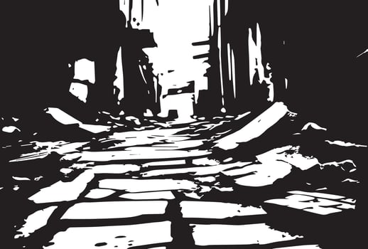 Black and white cement cracked grunge background texture vector