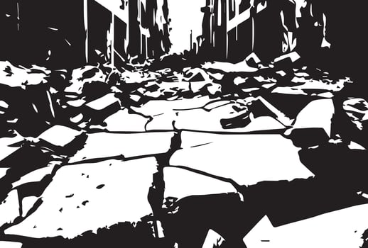 Black and white cement cracked grunge background texture vector