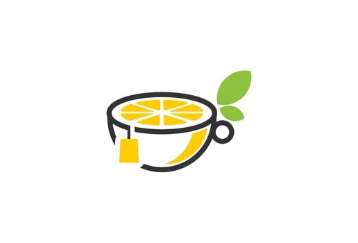 Lemon Tea cup icon logo, usable for brand, business and company logos vector