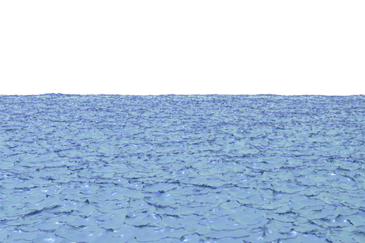 Sparkling open sea isolated on transparent background. Crystal blue pool of water with small peaks. Bright sea beach waters, isolated. Tropical waters. png