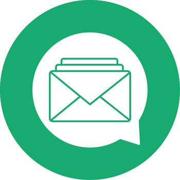 Email Glyph Multi Circle Icon vector