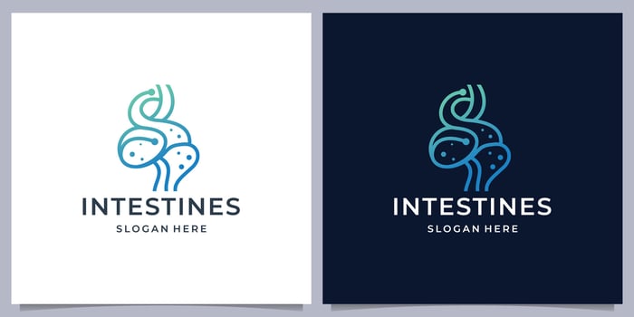 inspiration Intestine human organ logo design template. vector