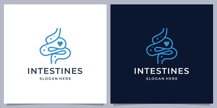 minimalist Intestine Organ medical logo design inspiration illustration vector