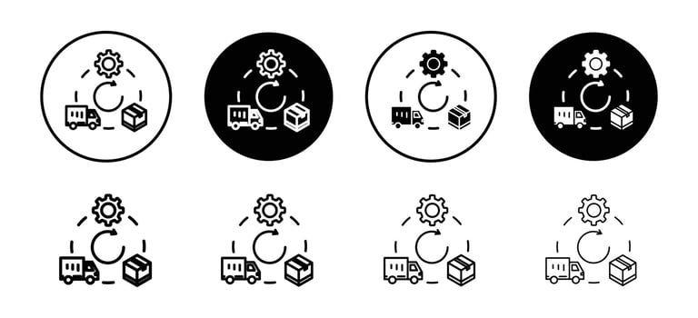 Supply chain icon set collection. Supply chain Outline flat Icon. vector