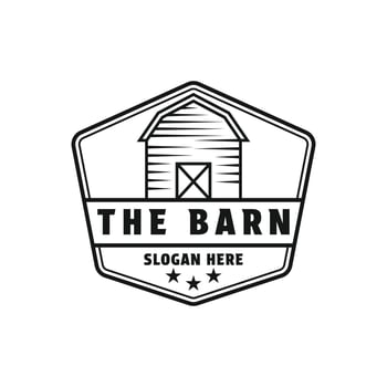 barn farm logo design concept vintage retro label badge vector