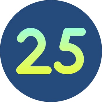 Twenty five Gradient Circle Icon vector