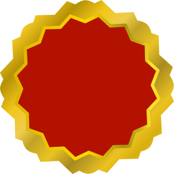 Gold and Red Badge Medal png