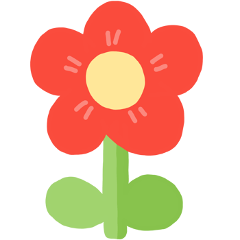 red flower cartoon png