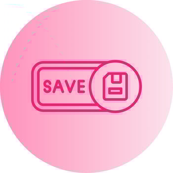 Save Gradient Circle Icon vector