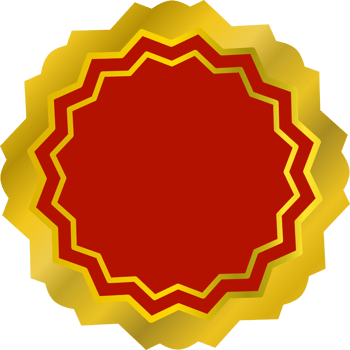 Gold and Red Badge Medal png