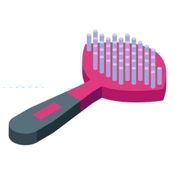 Pet brush with plastic handle for grooming pets vector